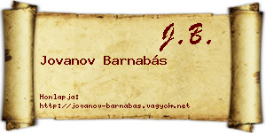 Jovanov Barnabás névjegykártya
